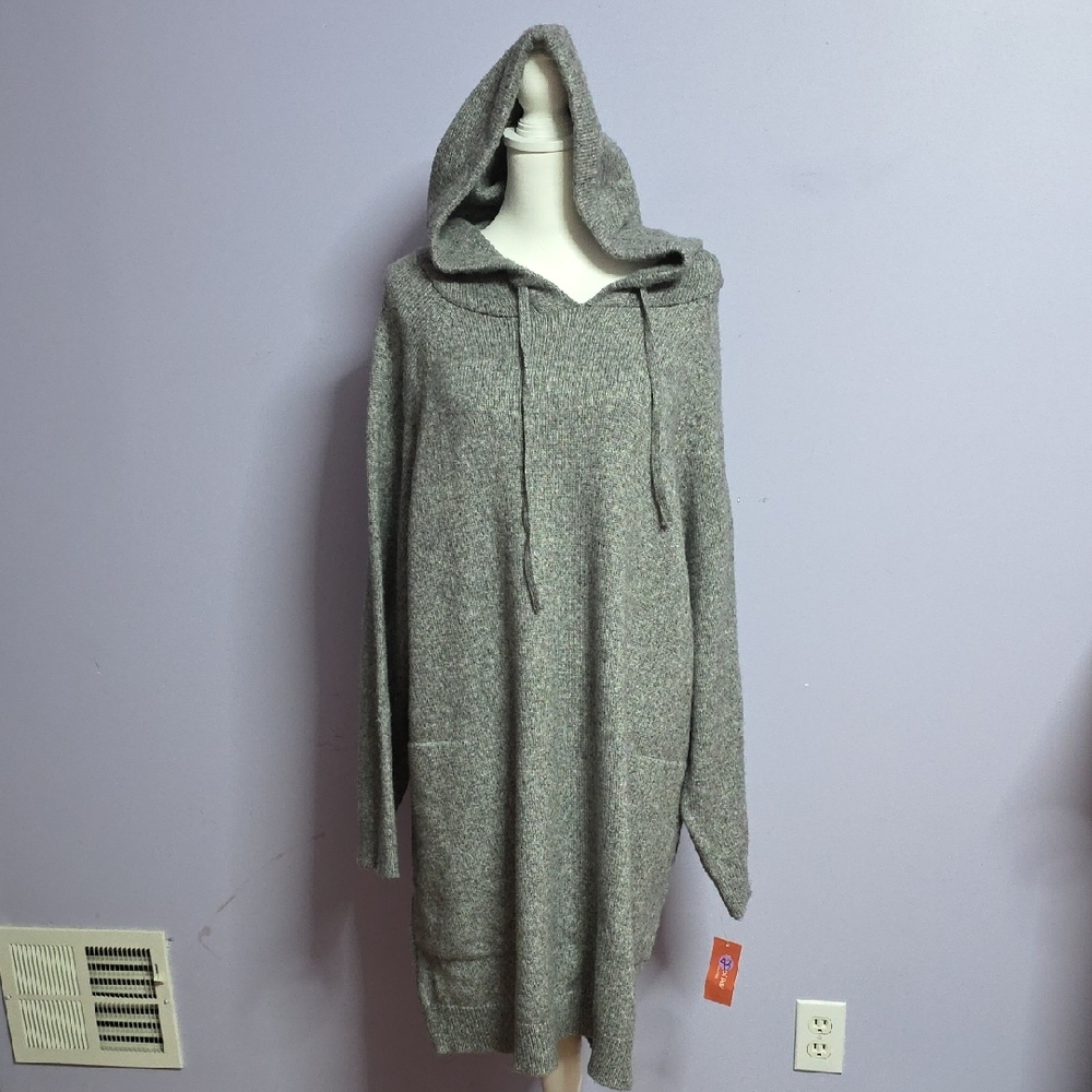State of Day Gray Hooded Sweater‎ Dress